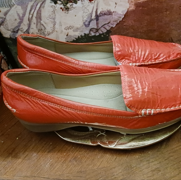 Trotters Leather Orange loafer shoes New!,Size 10W, 🥿Vintage Gift.🎁 💝 - Picture 7 of 16